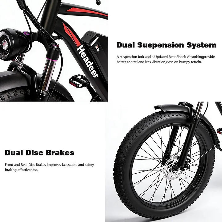 Headeer BD2640 26" x 4.0" Fat Tire Electric Bike